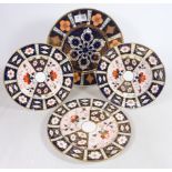 Three Royal Crown Derby Imari pattern plates and a similar style plate D27.