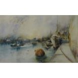 Grimsby Docks, 19th/20th century watercolour unsigned 32cm x 51.