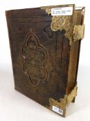 Late 19th Century leather bound family bible with brass mounts Condition Report