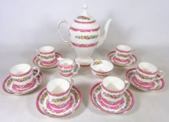 Crown Staffordshire 'Tunis' pattern coffee set for six Condition Report <a