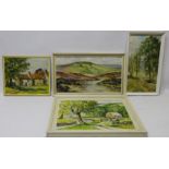 Westerdale, Moorland View and two Landscape Scenes,