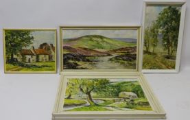 Westerdale, Moorland View and two Landscape Scenes,