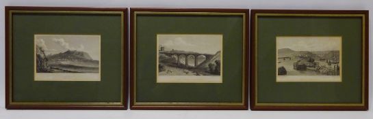 Three 19th century engravings - 'New Bridge Scarborough', after R.