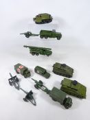 Dinky diecast army missile launcher, Bren Gun carrier,