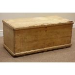 Victorian pine rectangular blanket box with hinged cover, W101cm, H44cm,