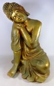 Large copper finish seated Buddha, W44cm, H66cm Condition Report <a href='//www.