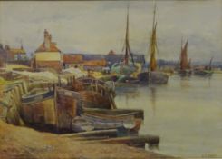 'Maldon The Quay', watercolour Edgar Thomas Wood (British 1860-1935), 26.5cm x 37.
