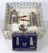 Vintage Old Hall stainless steel chocolate pots,