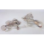 Christofle silver plated model of a Siamese Fighting fish H7cm and another Christofle fish model