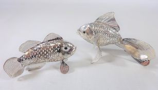 Christofle silver plated model of a Siamese Fighting fish H7cm and another Christofle fish model