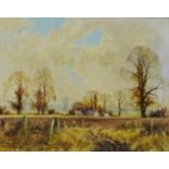 Autumn Farmland, oil on canvas signed by Lewis Howe-Bennett (British 1936-),