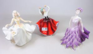 Two Royal Doulton figurines 'Karen' and 'Sweet Seventeen' and a Coalport figurine (3)