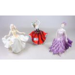 Two Royal Doulton figurines 'Karen' and 'Sweet Seventeen' and a Coalport figurine (3)