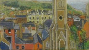 'Christ Church Vernon Road Scarborough', pastel signed by Pat Faust (British 1924-),