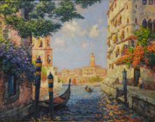 'Palazzo Contarini Venice', 20th century oil on board signed by T Foscari The Boydell Galleries,