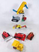 Eight Dinky agricultural diecast models; Elevator Loader, Muir Hill, Coventry Climax,