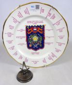 Masonic commemorative plate and a Masonic silver plated ring stand with square and compass (2)