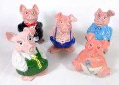 Set of five Wade Natwest pigs (5) Condition Report <a href='//www.davidduggleby.