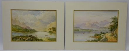Lake Windermere and Loch Lomond, two 19th century watercolours signed and dated by W A Beech 25.
