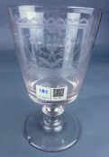 Early 19th Century Masonic goblet the bowl etched with Masonic symbols and 'Thomas Oliver' H18.