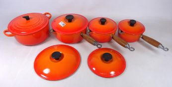 Set of 4 Le Creuset pans and two additional lids Condition Report <a