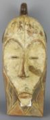 Tribal Masks; West African, Gabon, carved wood Ngil, Fang mask,