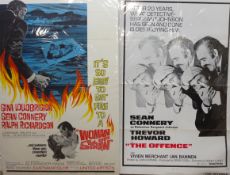 Vintage film posters - two original Sean Connery movie posters 'The Offence' and 'Woman of Straw'