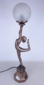 Art Deco style figural table lamp of a dancer,