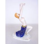 Austrian Art Deco style figurine of semi-nude dancer in the style of dux/ Goldscheider,