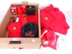 Ferrari merchandise including watches, jacket, after shave,