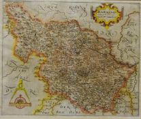 West Riding, 17th century map by Christopher Saxton engraved by G. Hole hand coloured 27.
