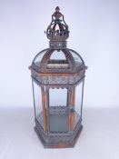 Copper effect glass lantern, H62cm Condition Report <a href='//www.