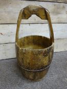 Wooden metal bound well bucket, H61cm Condition Report <a href='//www.