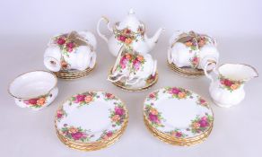 Royal Albert 'Old Country Roses' tea service for ten Condition Report <a