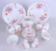 Royal Crown Derby 'Posies' coffeeware including five cups, six saucers, cream jug and sugar bowl,