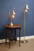 Brass finish floor lamp and matching table lamp with Eddison bulbs Condition Report