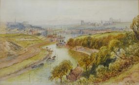 View over Whitby Harbour, watercolour signed John Syer Jnr (1846-1913), 29.