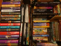 Various Terry Pratchett novels including 'Snuff', 'Dodger', 'The Truth' and others,