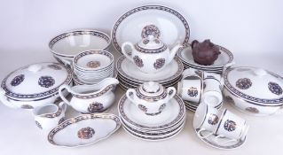 Chinese hand painted dinner and tea service for six Condition Report <a