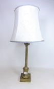 Early 20th Century brass corinthium column table lamp,