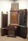 19th century figured mahogany longcase clock case and two other clock cases Condition