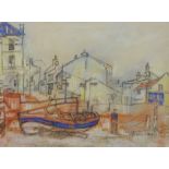 Staithes, pastel drawing signed by Ann Lamb (British 1955-), 28.5cm x 38.