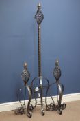 Wrought iron standard lamp (H150cm excluding fitting),
