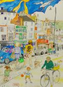 Scarborough Promenade, gouache signed by Ann Lamb (British 1955-),