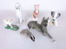 USSR model of a Terrier puppy and five other USSR animal sculptures (6) Condition Report