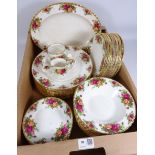 Royal Albert 'Old Country Roses' dinnerware; twelve side plates, bowls, tea plates,
