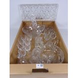 Set of seven Royal Doulton 'Georgian' pattern crystal sherry glasses,
