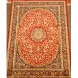 Persian Kashan design red ground rug/wall hanging,