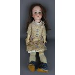 German bisque head doll, with blue eyes, stamped Made in Germany, 390, A71/2M,