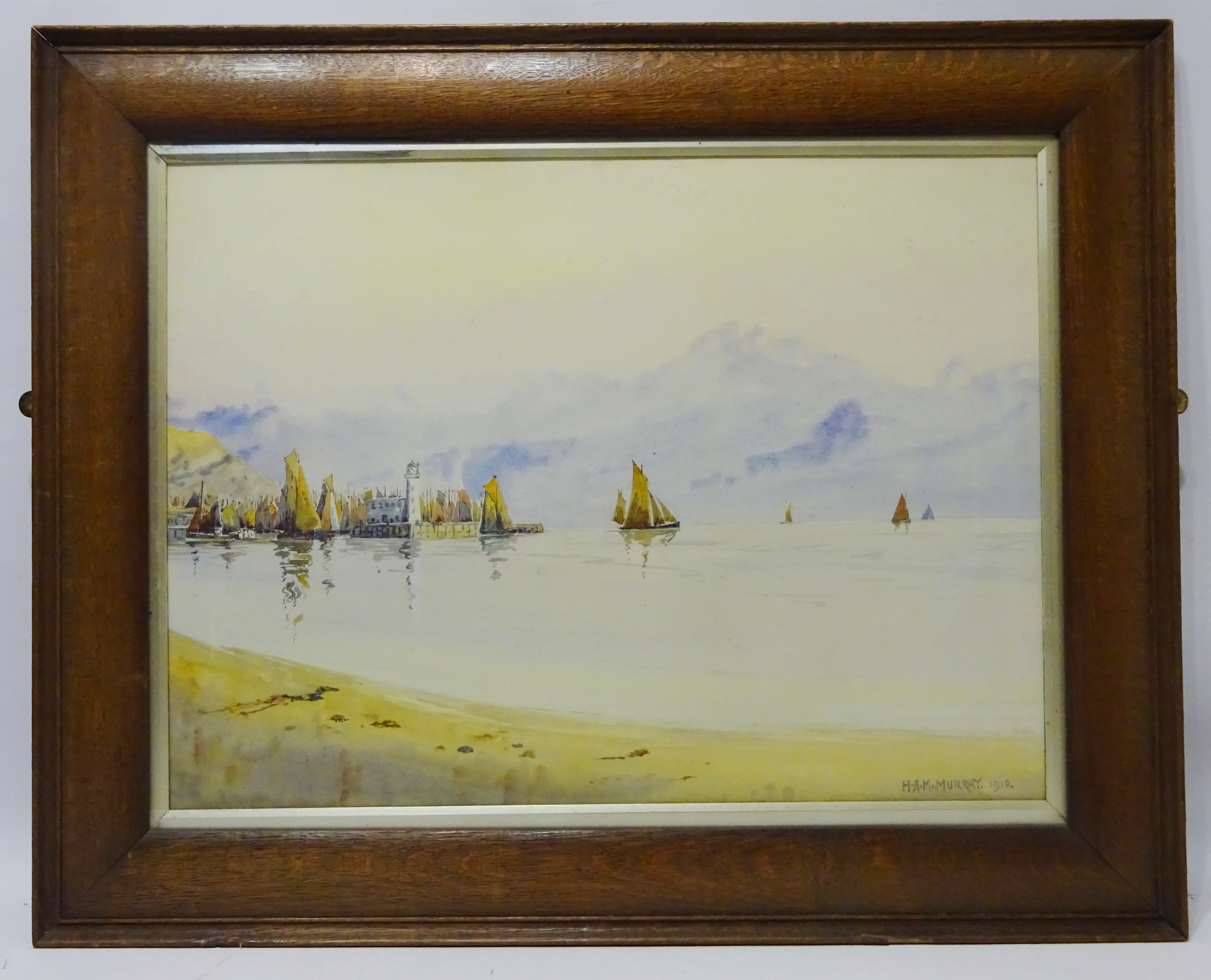 Scarborough South Bay, early 20th century watercolour signed and dated 1910 by H. A. - Image 2 of 2